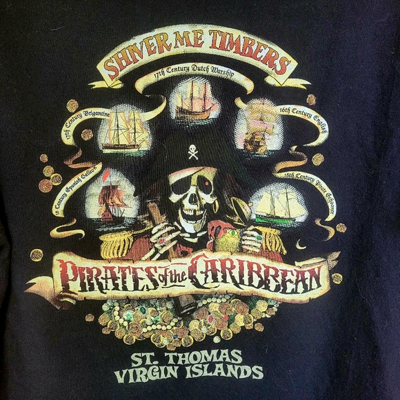 Coastal Classics Black T Shirt Pirates of Caribbean St Thomas Virgin Islands XL - Picture 4 of 6